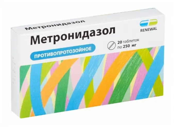картинка Метронидазол таблетки, 250 мг, уп. контурн. яч. №20