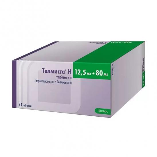 картинка Телмиста Н 80 мг+12,5 мг таблетки 84 шт. 
КРКА