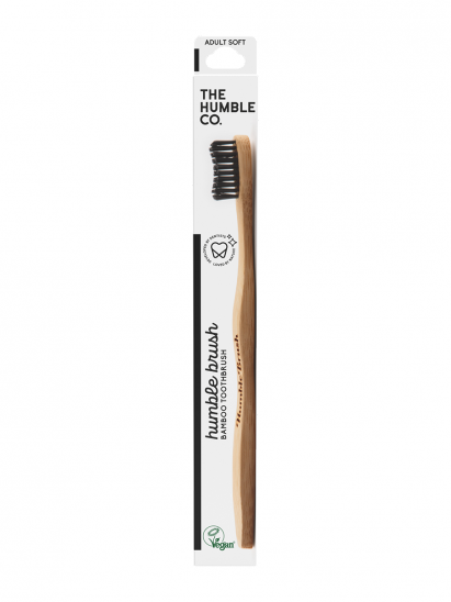 картинка Зубная щетка для взрослых HUMBLE BRUSH из бамбука, с углем мягкая щетина