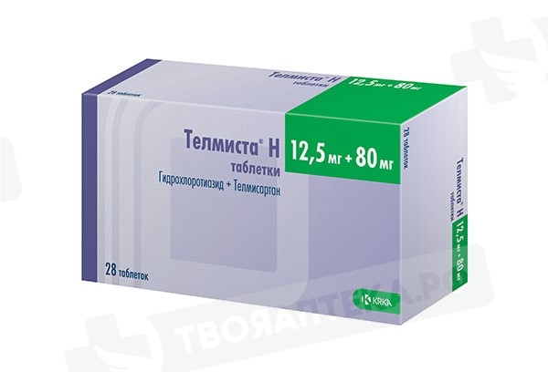 картинка Телмиста Н 40 мг+12,5 мг таблетки 28 шт. 
КРКА