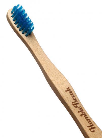 картинка Детская зубная щетка HUMBLE BRUSH KIDS из бамбука, голубая ультрамягкая щетина