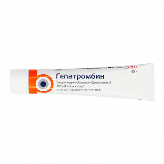 картинка Гепатромбин крем для наружного применения, (500 МЕ + 3 мг + 4 мг)/г, туб. 40 г №1
