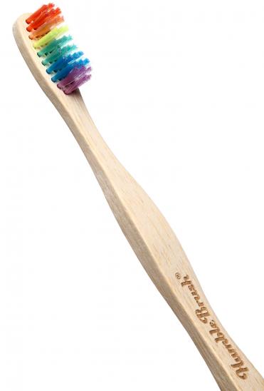картинка Зубная щетка для взрослых HUMBLE BRUSH из бамбука, разноцветная с мягкой щетиной 