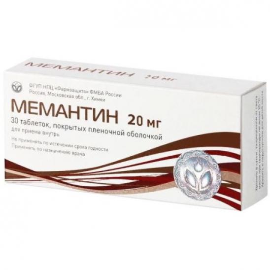 картинка Мемантин таблетки покрытые пленочной оболочкой, 20 мг, уп. контурн. яч. №30