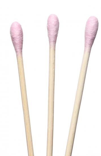 картинка Натуральные бамбуковые ватные палочки HUMBLE NATURAL COTTON SWABS, розовая вата