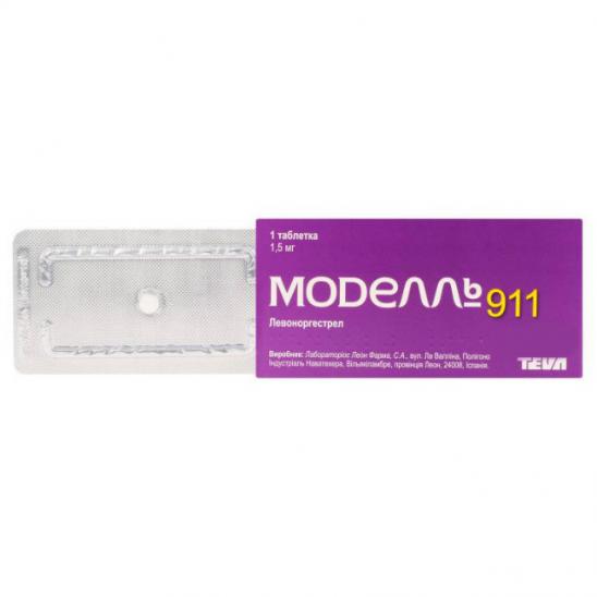 картинка Модэлль 911 таблетки 1,5 мг блистер 1 шт. Тева