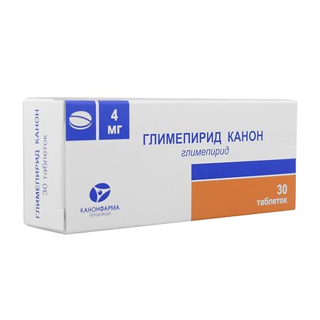 картинка Глимепирид таблетки 4 мг №30, Фармпроект ЗАО