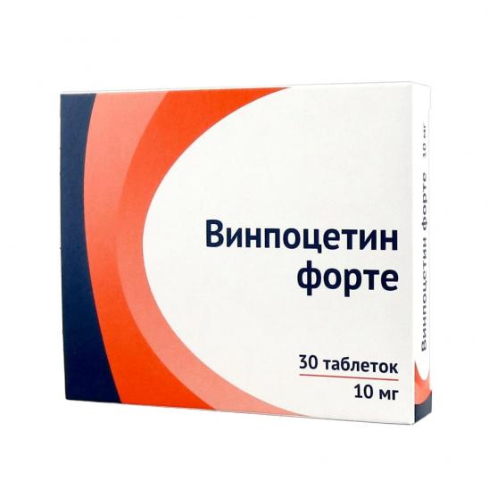 картинка Винпоцетин форте таблетки, 10 мг, уп. контурн. яч. №30