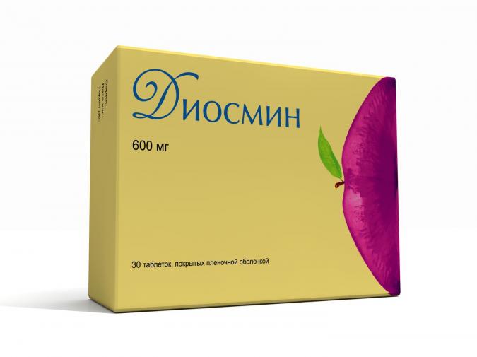 картинка Диосмин таблетки покрытые пленочной оболочкой, 600 мг, уп. контурн. яч. №30