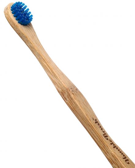 картинка  Щетка для чистки языка из бамбука HUMBLE TONGUE SCRAPER, голубая ультрамягкая щетина