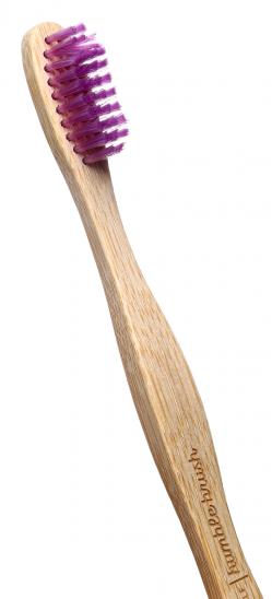 картинка Зубная щетка для взрослых HUMBLE BRUSH из бамбука, фиолетовая щетина средней жесткости