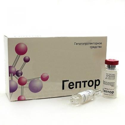 картинка Гептор лиофилизат д/раствора, 400 мг, фл. 400 мг /с р-лем, амп. 5 мл/ №5
