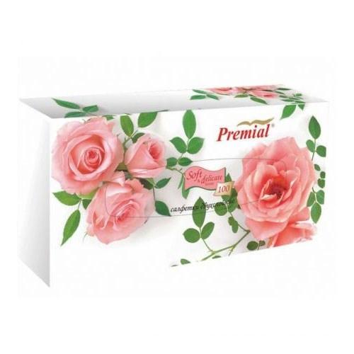картинка Премиал (Premial) Салфетки Нон-стоп косметические 2-х слойные 100 шт. коробка Бу