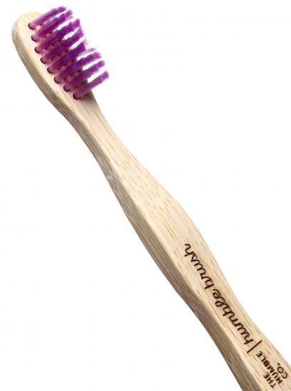 картинка Детская зубная щетка HUMBLE BRUSH KIDS из бамбука, фиолетовая ультрамягкая щетина