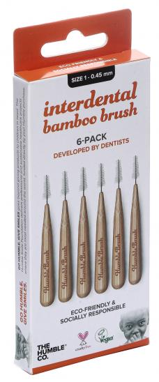 картинка  Бамбуковые межзубные ершики BAMBOO INTERDENTAL BRUSH, размер 1, цвет оранжевый 6 шт.