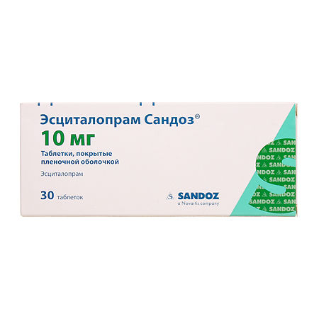 картинка ЭСЦИТАЛОПРАМ таблетки покрытые пленочной оболочкой, 10 мг, уп. контурн. яч. №30