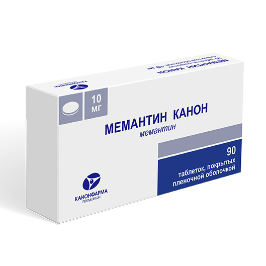 картинка Мемантин Канон таблетки покрытые пленочной оболочкой, 10 мг, уп. контурн. яч. №90