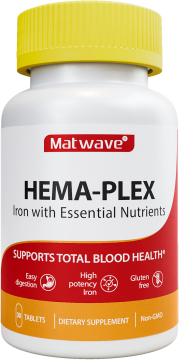 Matwave, Hema-Plex, витаминный комплекс с железом, таблетки, 30 шт.