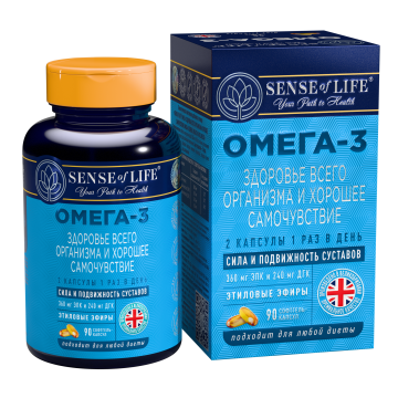 SENSE OF LIFE, Омега-3 Здоровье всего организма, капсулы, 90 шт.