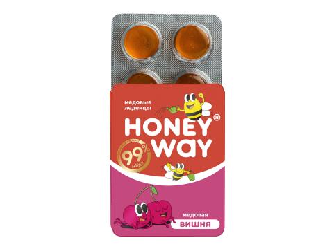 HONEY WAY, Леденцы Медовая вишня, 3*18 г