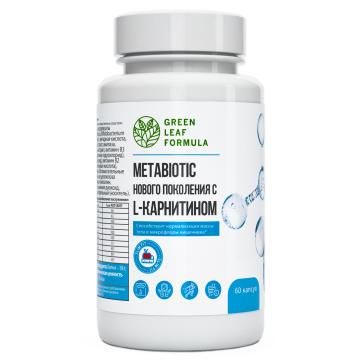 Green Leaf Formula, Метабиотик для кишечника + L-карнитин + ферменты, капсулы, 60 шт.
