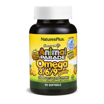 NaturesPlus, Омега 3/6/9 для детей со вкусом лимона, капсулы, 90 шт.
