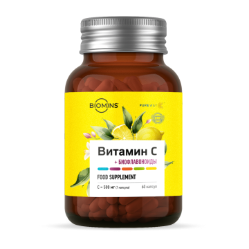 Biomins, Липосомальный витамин C «PureWay» с биофлавоноидами, капсулы, 60 шт.