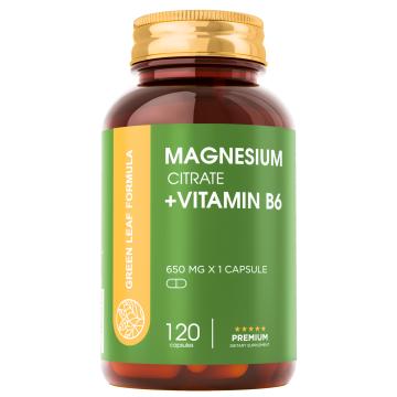 Green Leaf Formula, Магний (цитрат) + В6, капсулы, 120 шт.